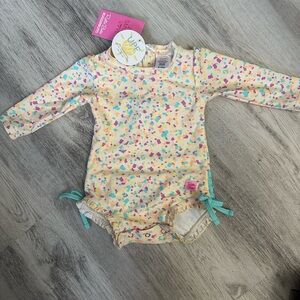 NWT Ruffle Butts 6-12 month Rash Guard UPF 50+